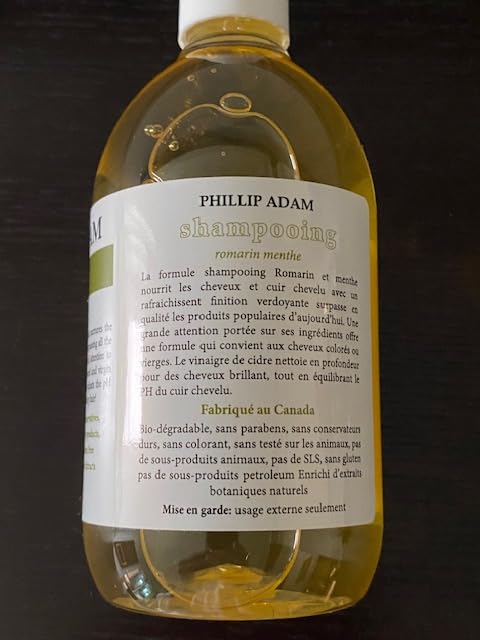 Phillip Adam Rosemary Mint Shampoo – All Hair Types, Gentle, Sulfate-Free & Paraben-Free – 12 oz
