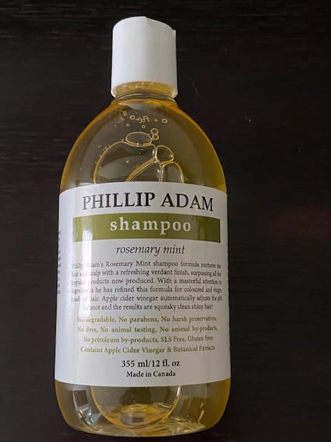 Phillip Adam Rosemary Mint Shampoo – All Hair Types, Gentle, Sulfate-Free & Paraben-Free – 12 oz