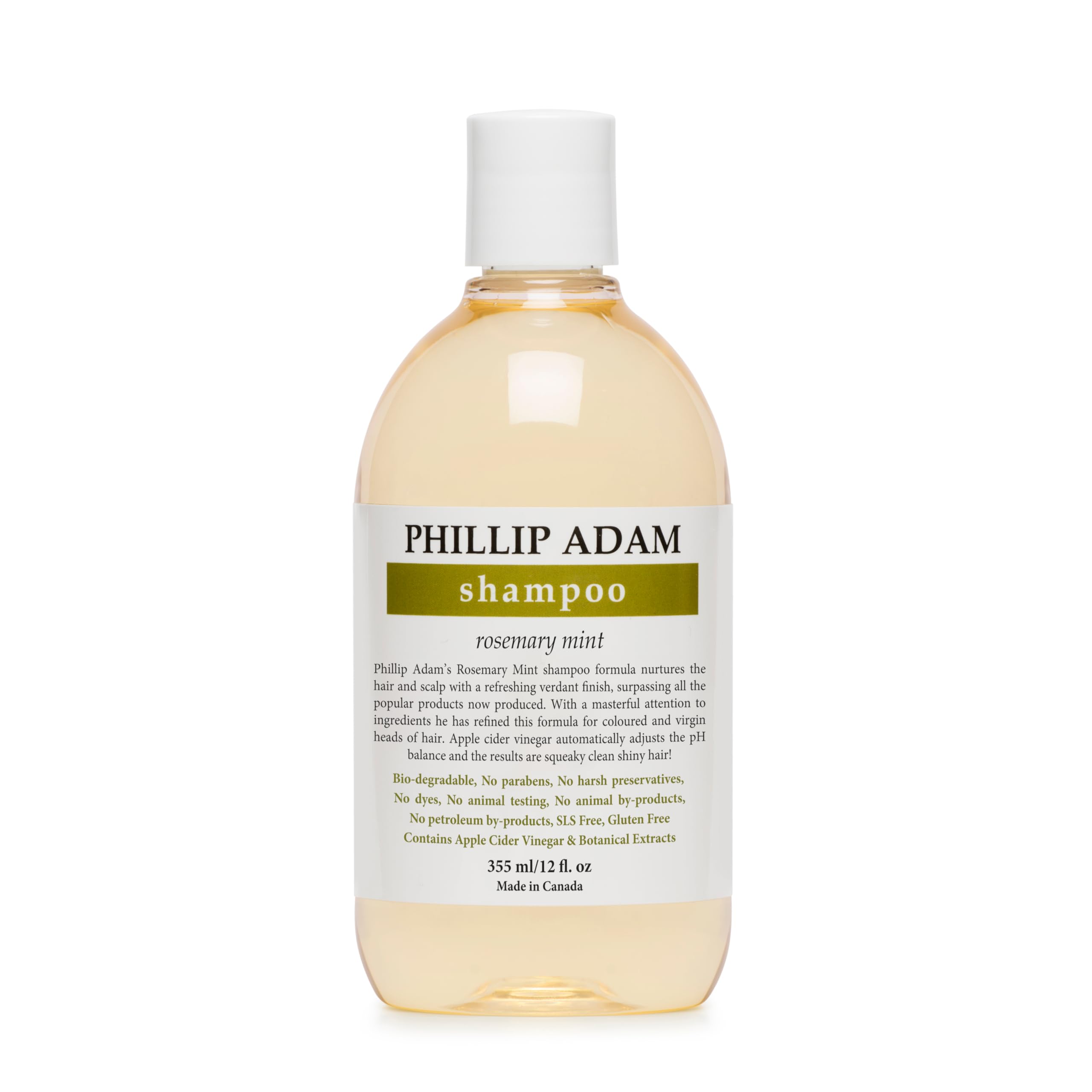 Phillip Adam Rosemary Mint Shampoo – All Hair Types, Gentle, Sulfate-Free & Paraben-Free – 12 oz
