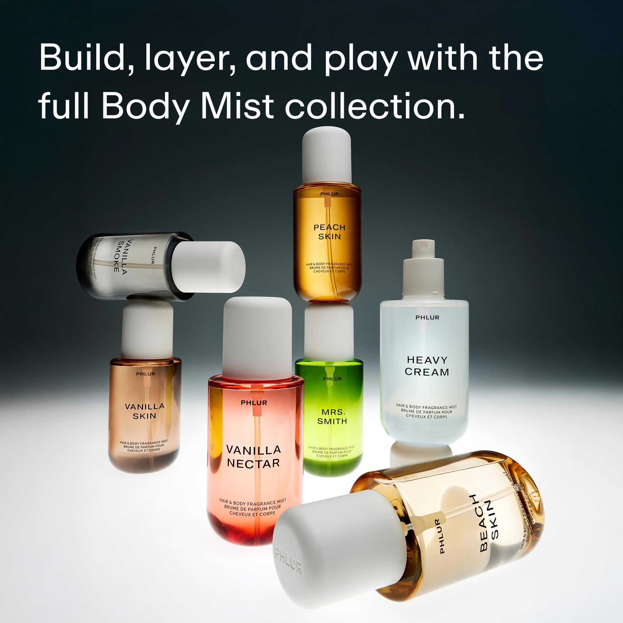 PHLUR Vanilla Peach Trio – Exclusive 3pc Travel-Size Body Mist Set (3 x 3 fl oz) with Vanilla Skin, Vanilla Nectar, Peach Skin