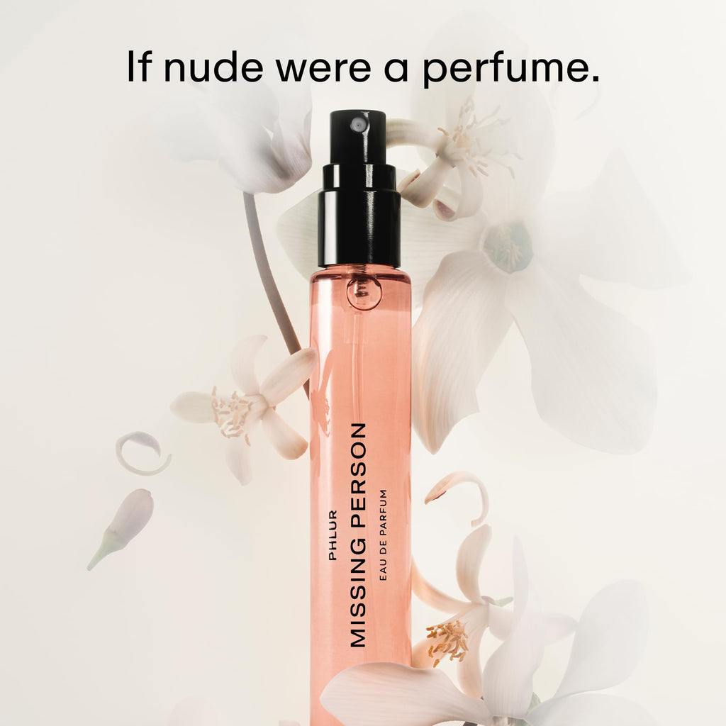 PHLUR Missing Person Eau de Parfum – Travel-Size Floral Skin Musk with Bergamot & Sandalwood (9.5 mL)