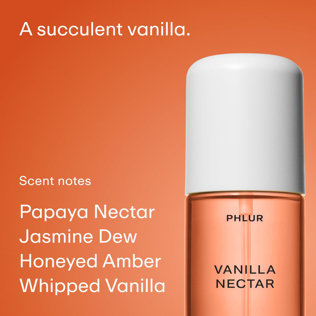 PHLUR Vanilla Peach Trio – Exclusive 3pc Travel-Size Body Mist Set (3 x 3 fl oz) with Vanilla Skin, Vanilla Nectar, Peach Skin