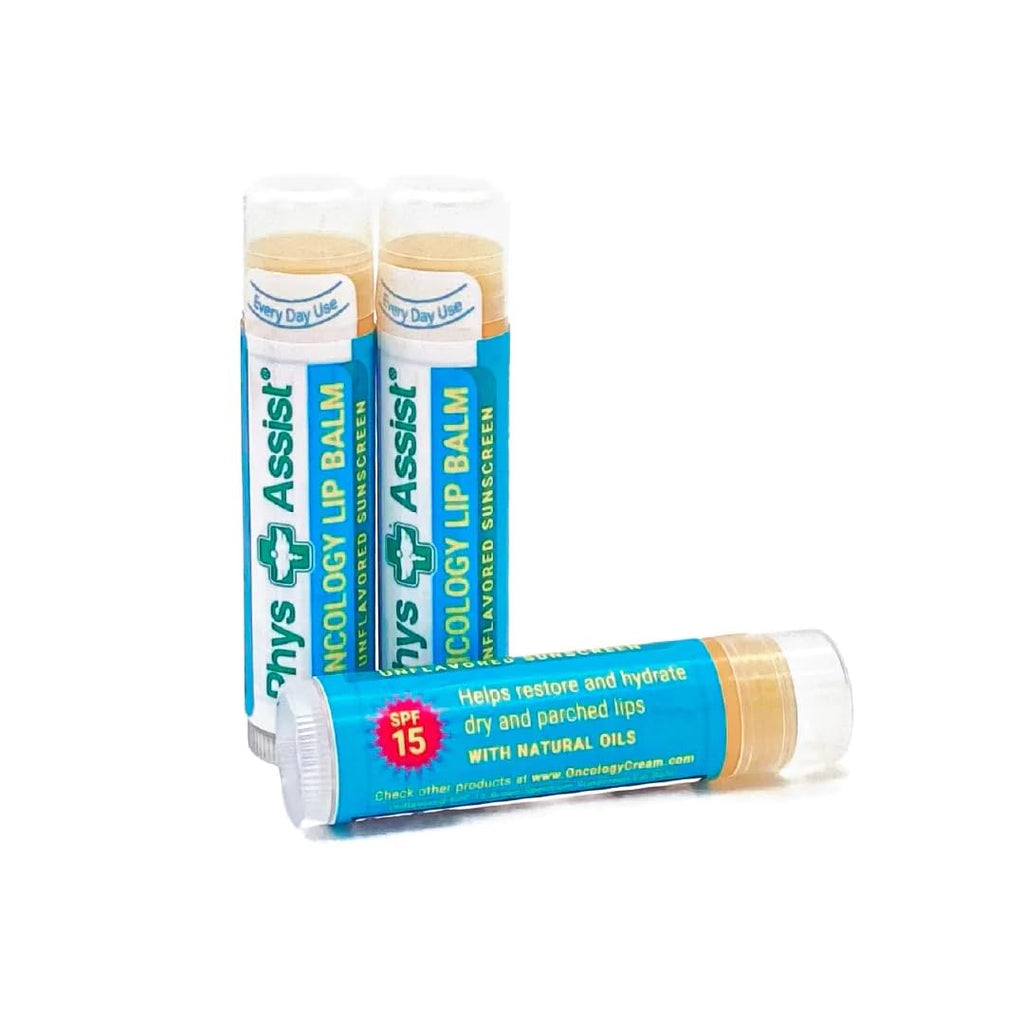 PhysAssist Oncology SPF 15 Lip Balm – USDA Organic, Unflavored, 3 Pack