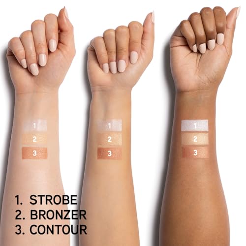 Physicians Formula Bronze Booster Palette with Brush – Buildable Highlight & Contour, Shimmer Glow