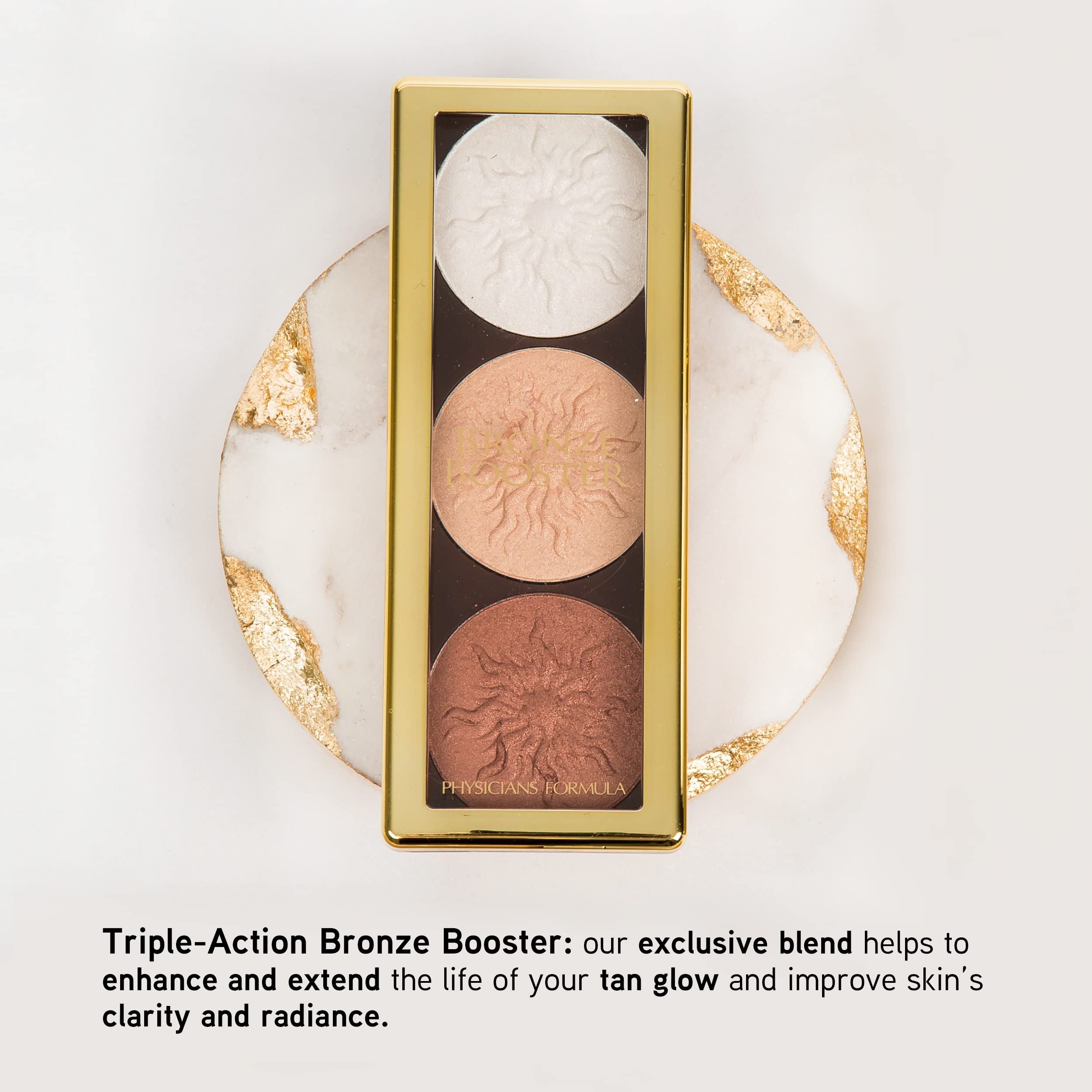 Physicians Formula Bronze Booster Palette with Brush – Buildable Highlight & Contour, Shimmer Glow