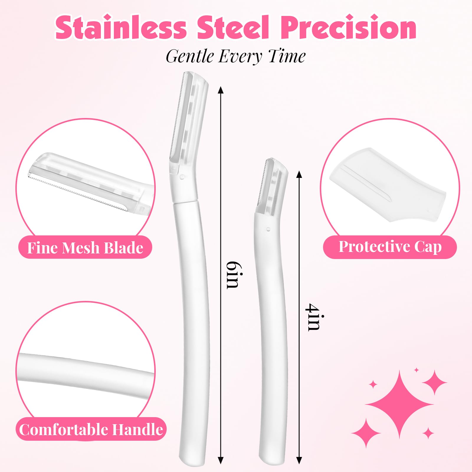 Phyyixs 32-Pack Face Razors for Women – Dermaplane & Eyebrow Razor Set, 24 Long + 8 Short Blades for Peach Fuzz Removal, Gentle Exfoliation, Stocking Stuffers