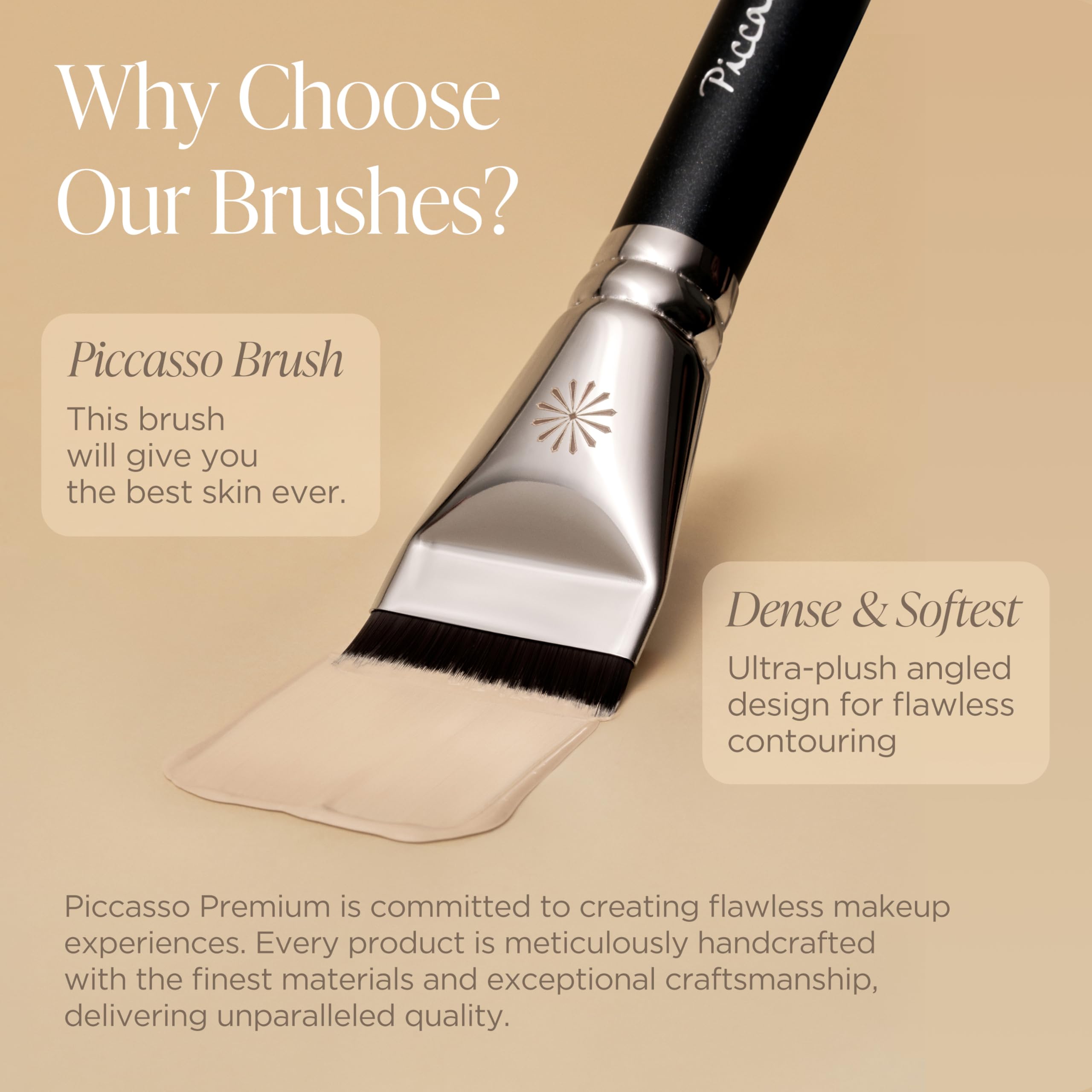 Piccasso FB17 Foundation Brush – Curved Bristles for Flawless Base (Liquid & Cream) | Korean Beauty Essential