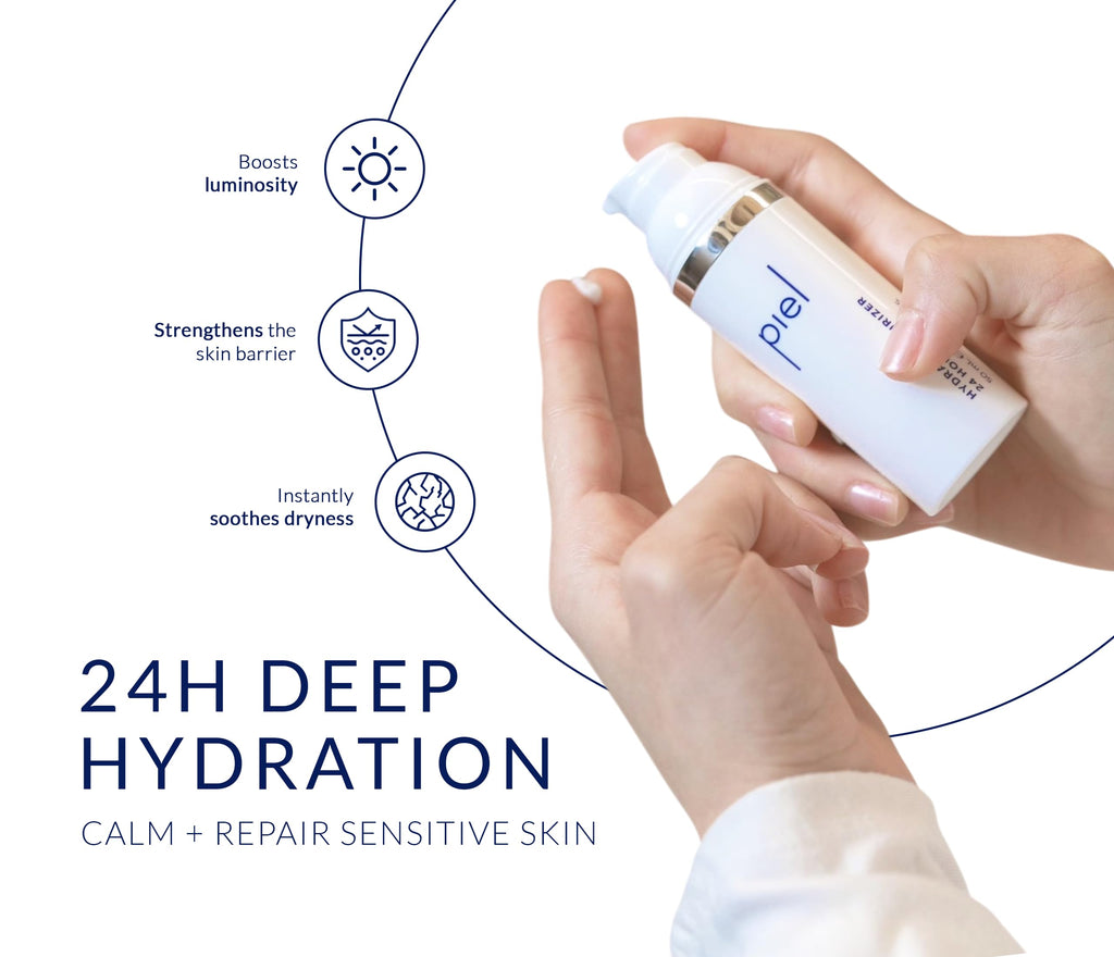 Piel by Miguelina Calderon Hydra Moisturizer 24Hrs – Lightweight Facial Cream with Beta Glucan & Niacinamide | All Skin Types