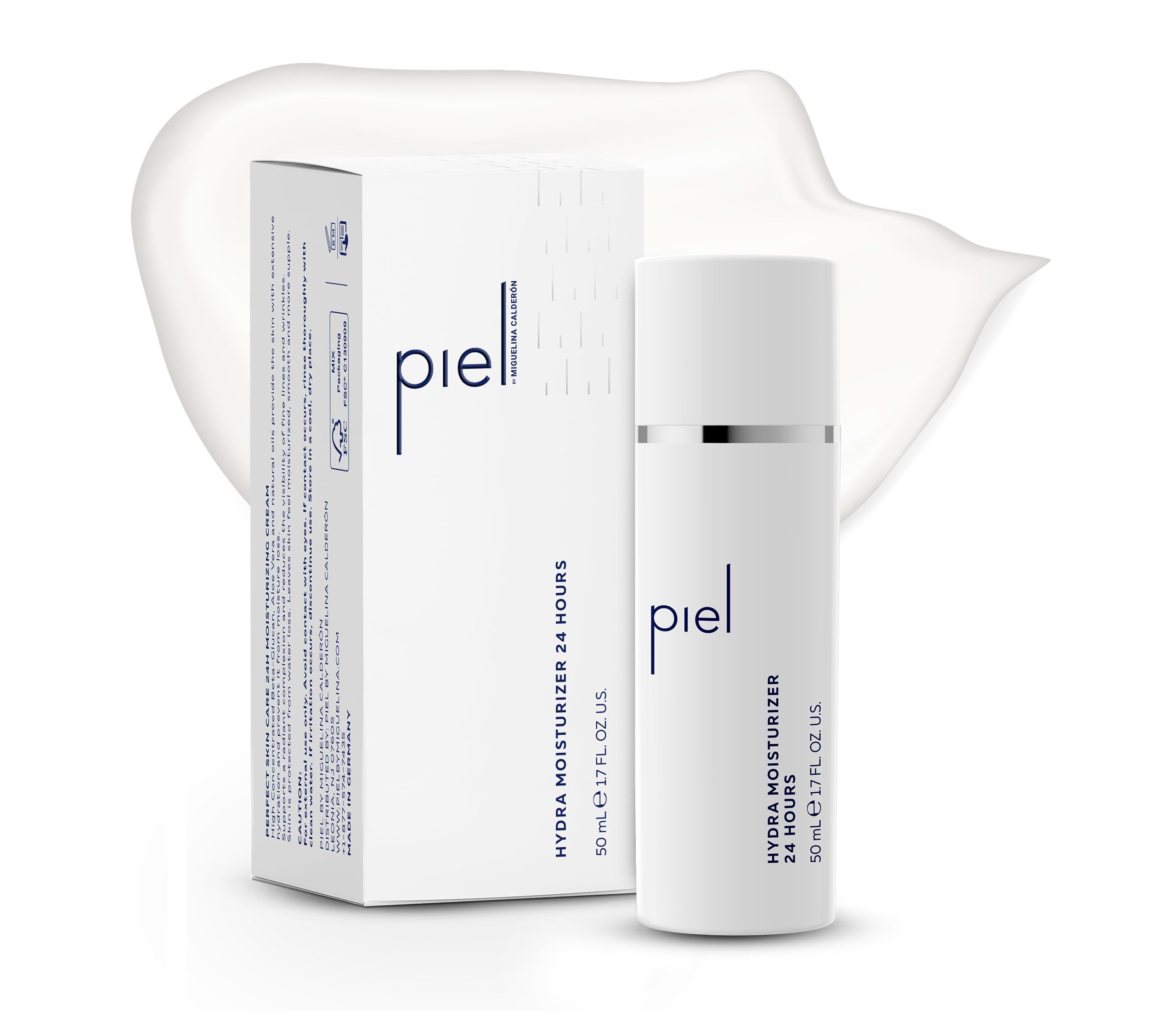 Piel by Miguelina Calderon Hydra Moisturizer 24Hrs – Lightweight Facial Cream with Beta Glucan & Niacinamide | All Skin Types