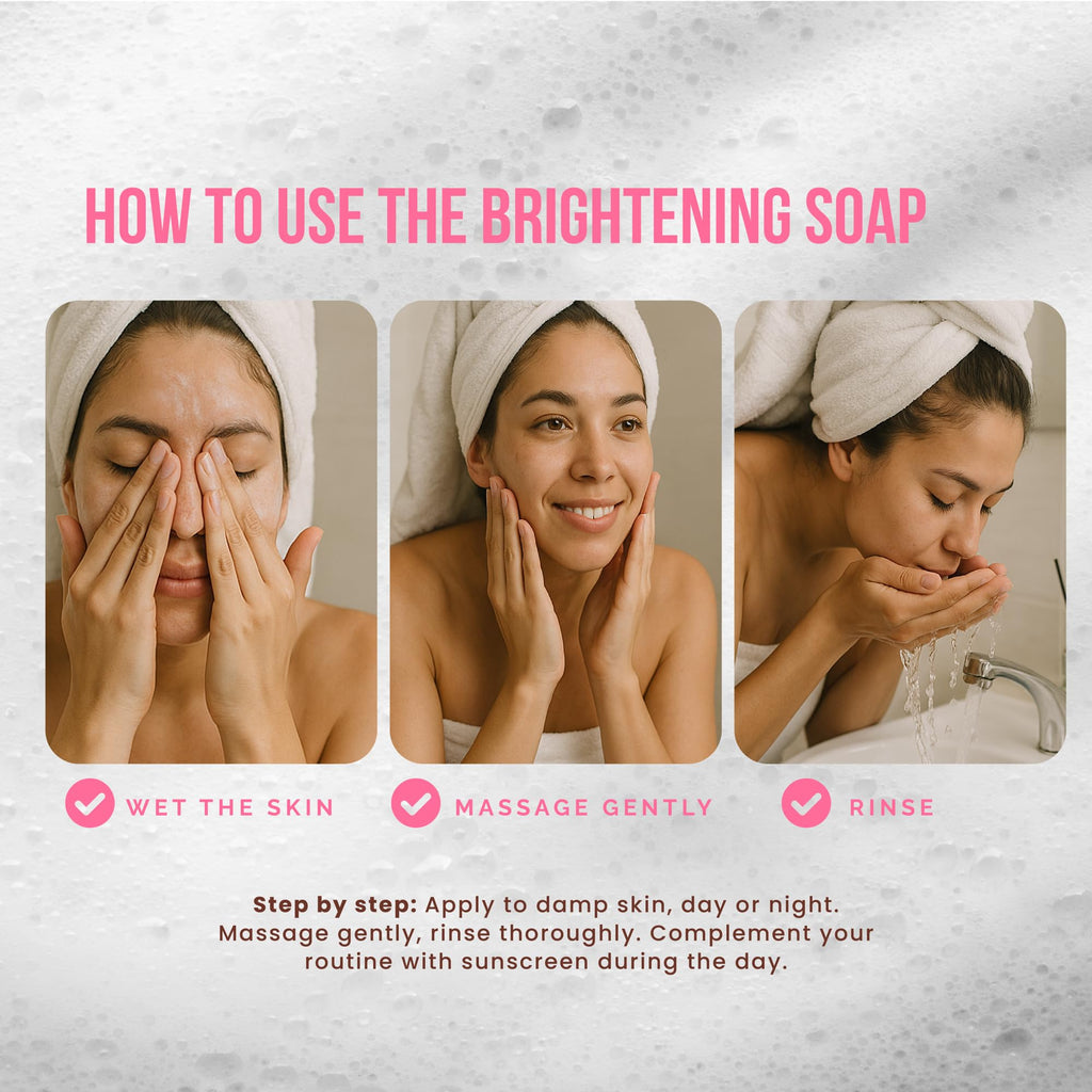 Pili Natural Brightening Soap Bar 2 Pack – Exfoliating Face & Body Soap with Glycolic Acid, Vitamin C & Niacinamide
