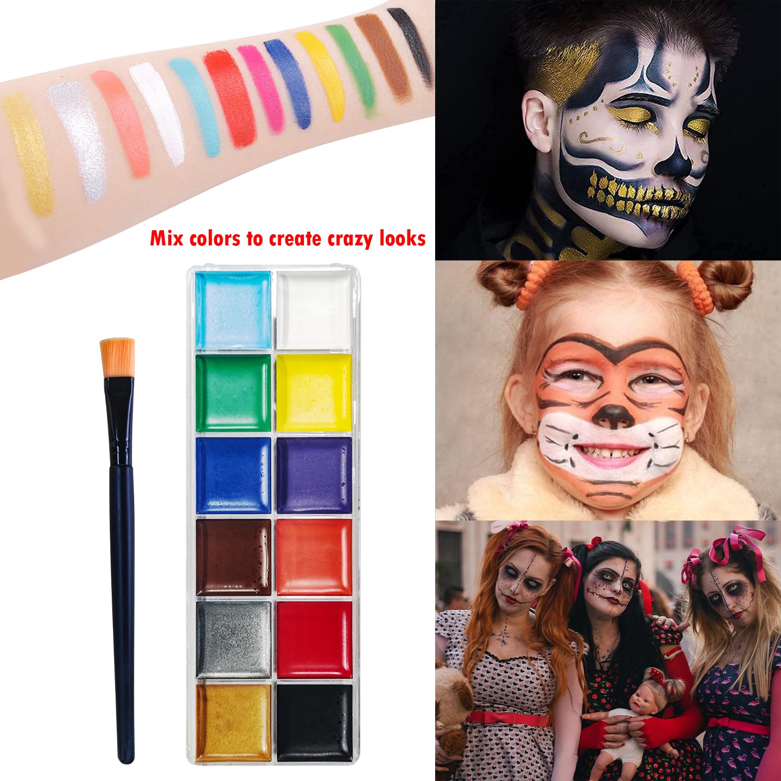 PillyBalla Professional Halloween SFX Makeup Kit – Wound Wax, Fake Blood, 12 Colors