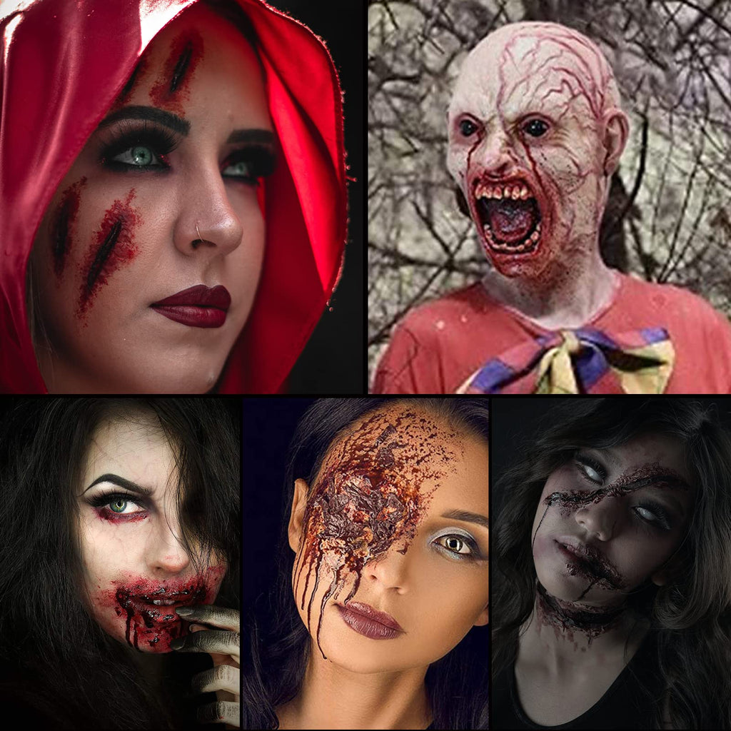 PillyBalla Professional Halloween SFX Makeup Kit – Wound Wax, Fake Blood, 12 Colors