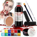 PillyBalla Professional Halloween SFX Makeup Kit – Wound Wax, Fake Blood, 12 Colors