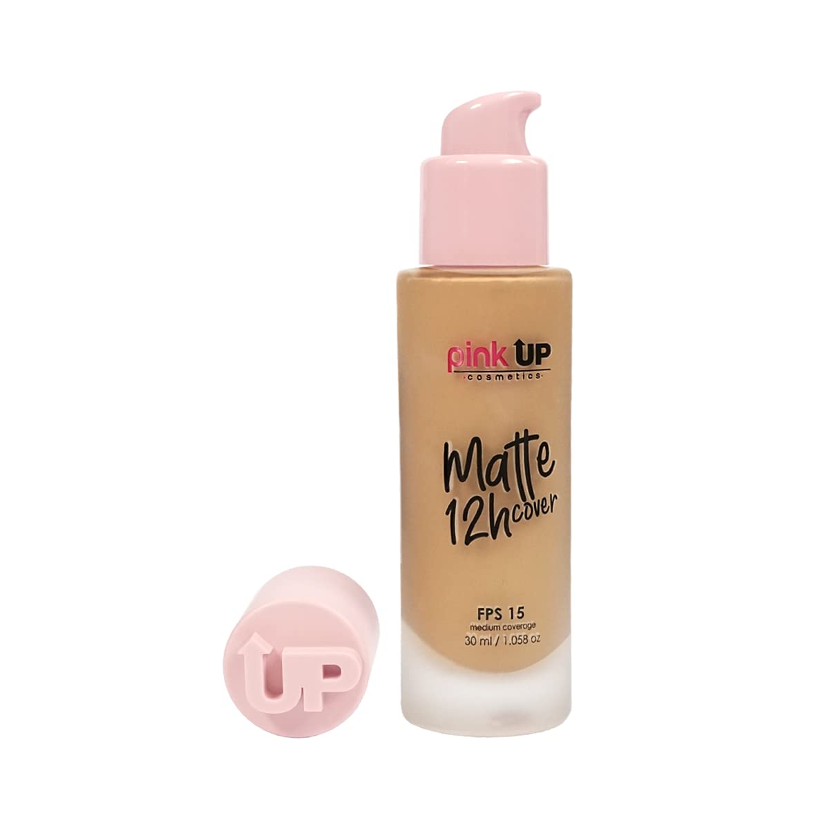 Pink Up Matte Cover Liquid Foundation SPF 15 – 12-Hour Matte Wear, Medium Coverage, Tan