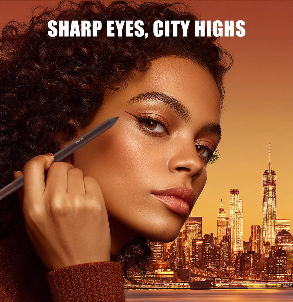 Pinkiou 5 Colors Eyeliner Pencil Set — 24H Waterproof & Smudge-Proof for Brows and Eyes