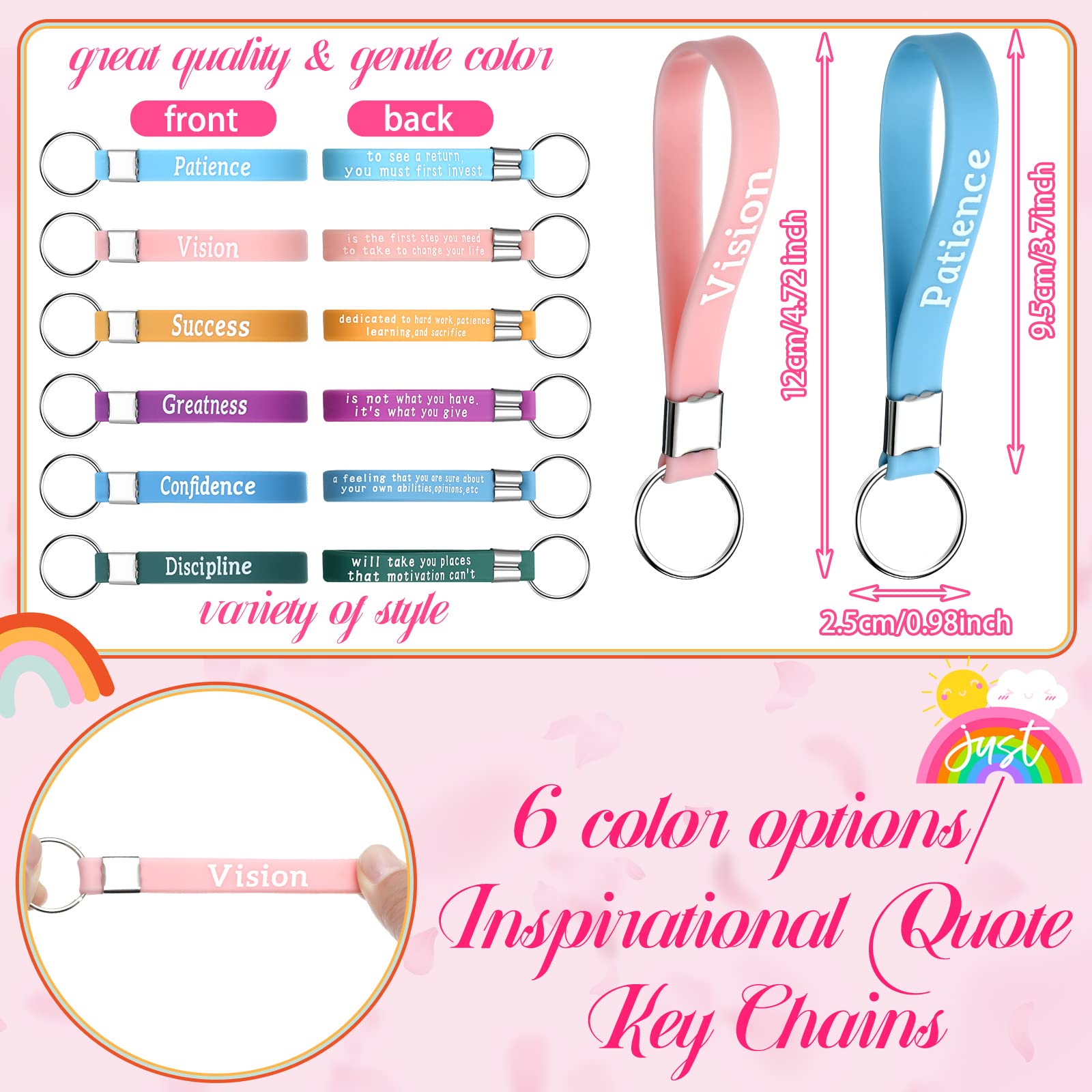 Pinkunn 68 Pcs Inspirational Gifts Bulk – Rainbow Bags & Accessories