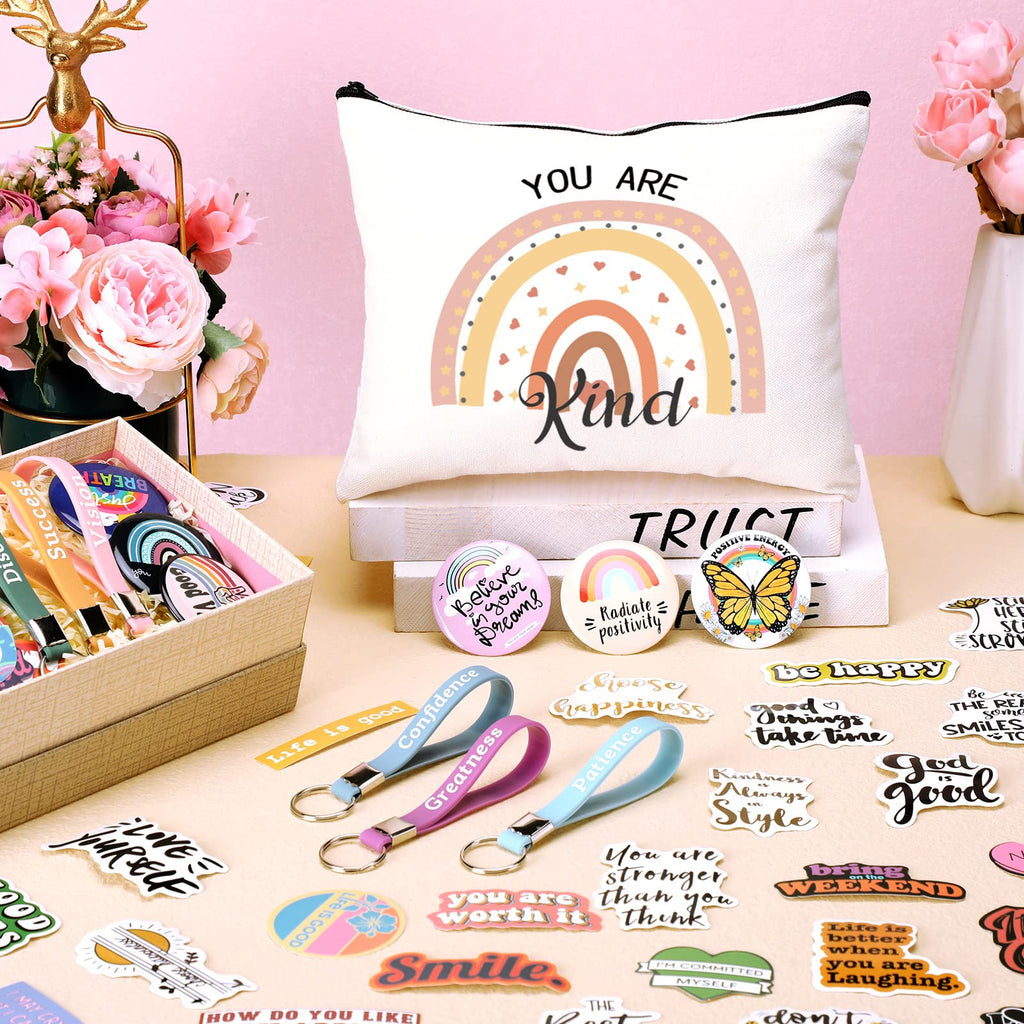 Pinkunn 68 Pcs Inspirational Gifts Bulk – Rainbow Bags & Accessories