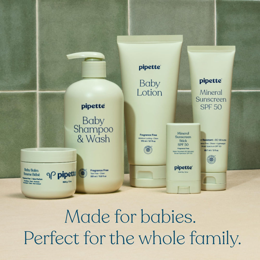 Pipette Baby Eczema Lotion Duo – Fragrance-Free, Non-Toxic, Hypoallergenic for Newborns & Kids