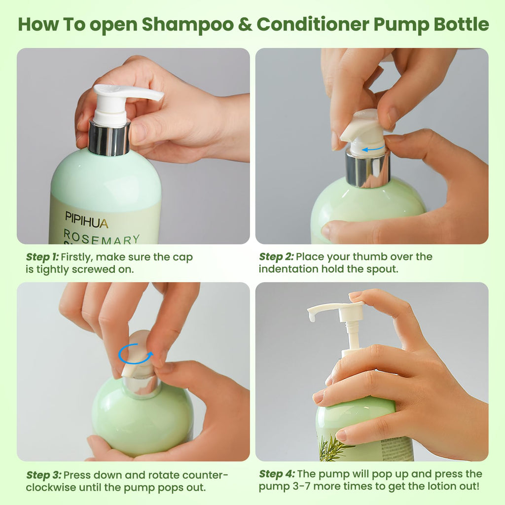 PIPIHUA Rosemary Hair Growth Shampoo & Conditioner Set | Tea Tree, Mint & Biotin