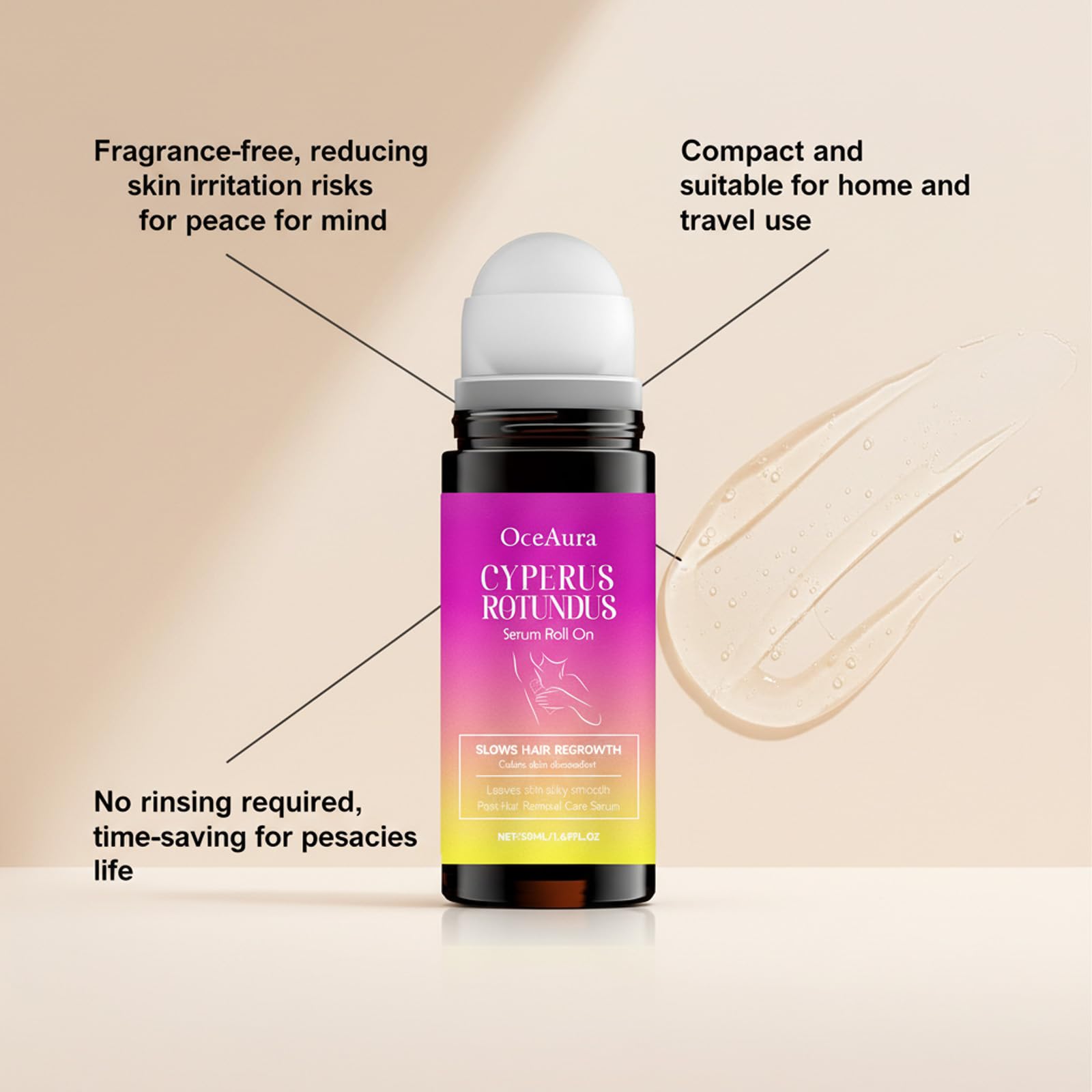 PIRTA Cyperus Rotundus Serum Roll-On — Ingrown Hair & Razor Bump Treatment (60ml)