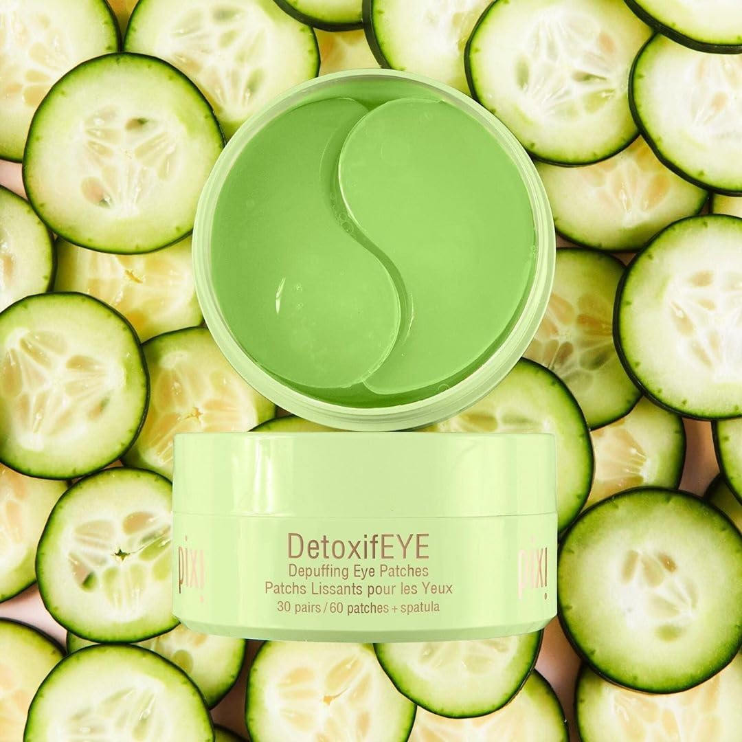 Pixi DetoxifEYE 2-Pack | Depuffing Hydrogel Under-Eye Patches with Cucumber, Gold & Caffeine