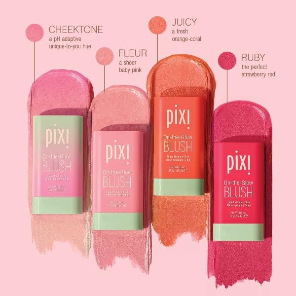 Pixi Beaming Bliss On-the-Glow Trio – Hydrating Cheek Tint, Bronzer & Highlighter (Travel Size, Vegan)