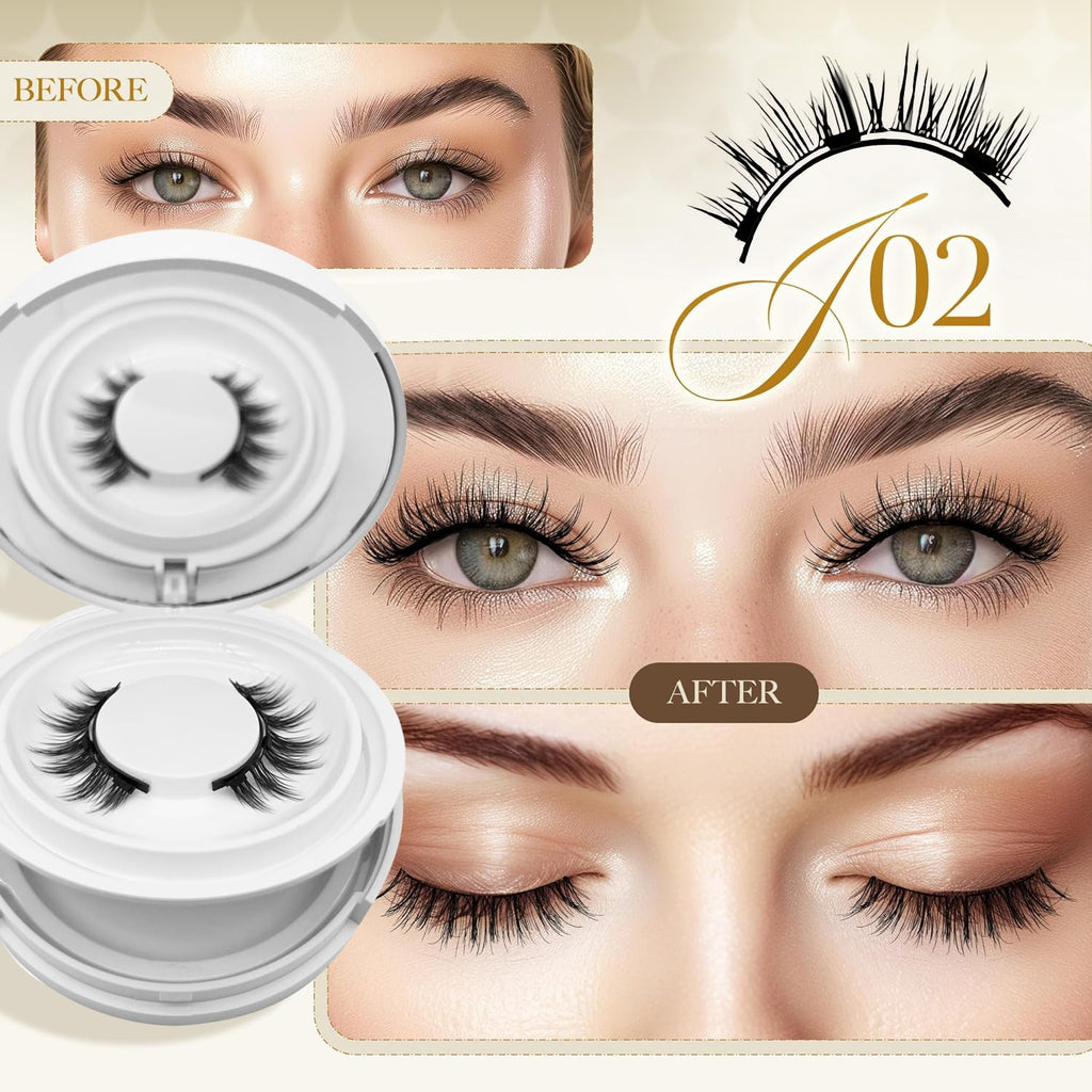 PKsiauya Ginani Magnetic Lashes with Applicator – No Glue, Reusable, All-Day Comfort