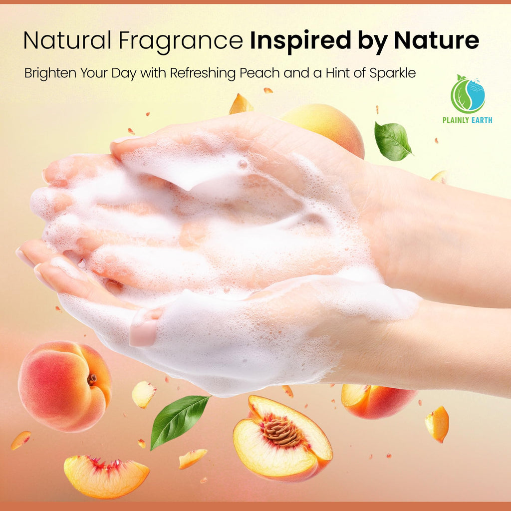 Plainly Earth Antimicrobial Hand Soap 64 oz – Peach Bellini Foaming Refill