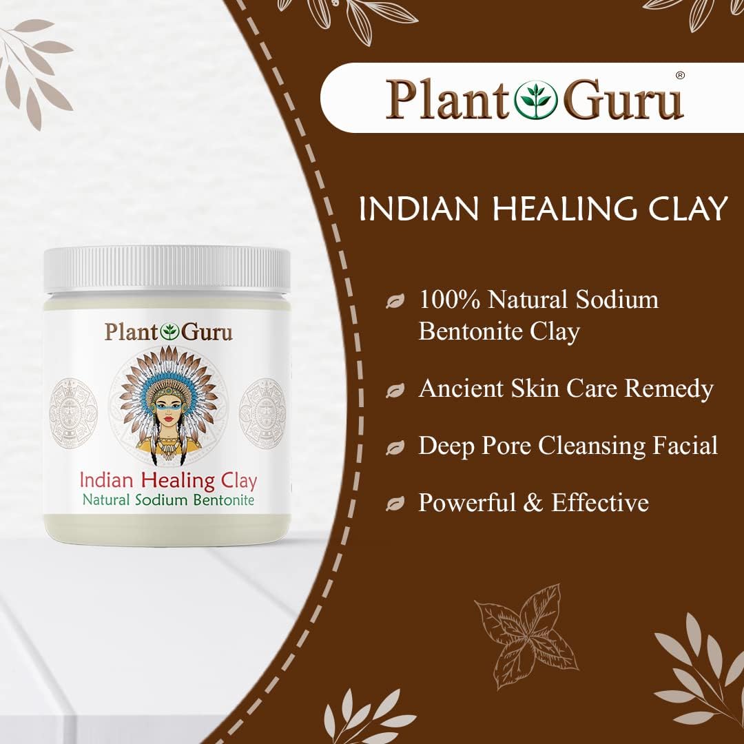 Plant Guru Sodium Bentonite Clay Powder 15 lbs – 100% Natural Indian Healing Clay for Deep Pore Cleansing