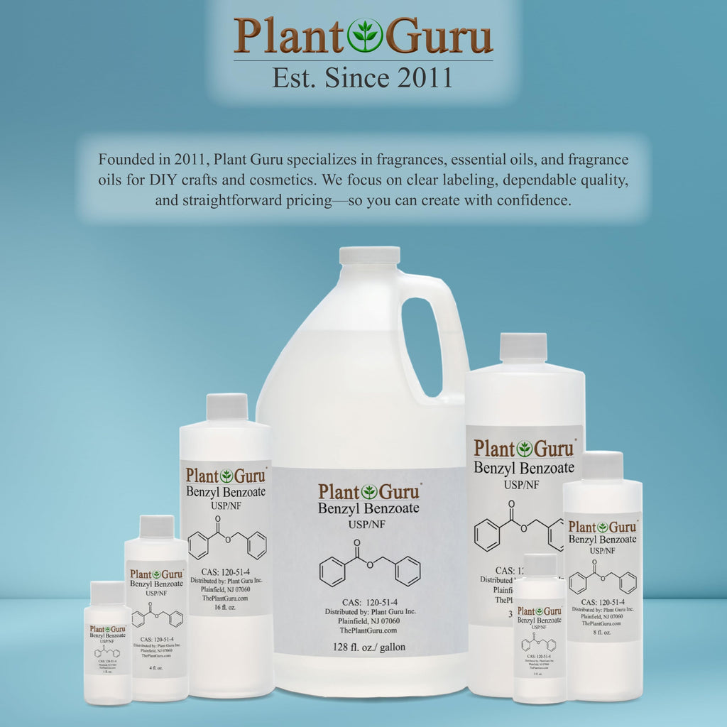 Plant Guru Benzyl Benzoate USP Grade Liquid 16 oz – Fragrance, Cosmetics & Hair Care