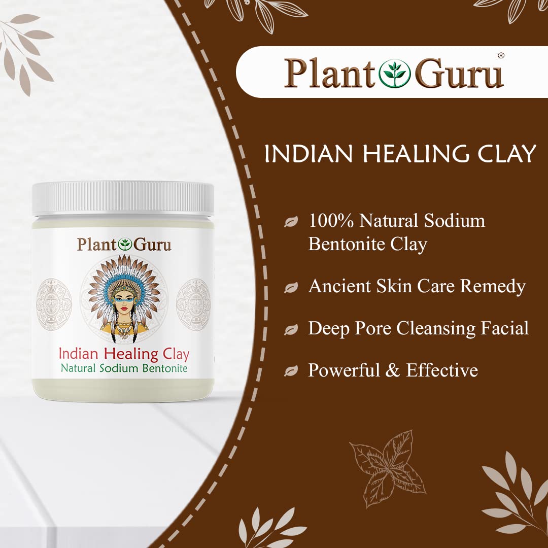 Plant Guru Sodium Bentonite Clay Powder – 3.5 lb Bulk | Indian Healing Clay for Deep Pore Cleansing & DIY Masks