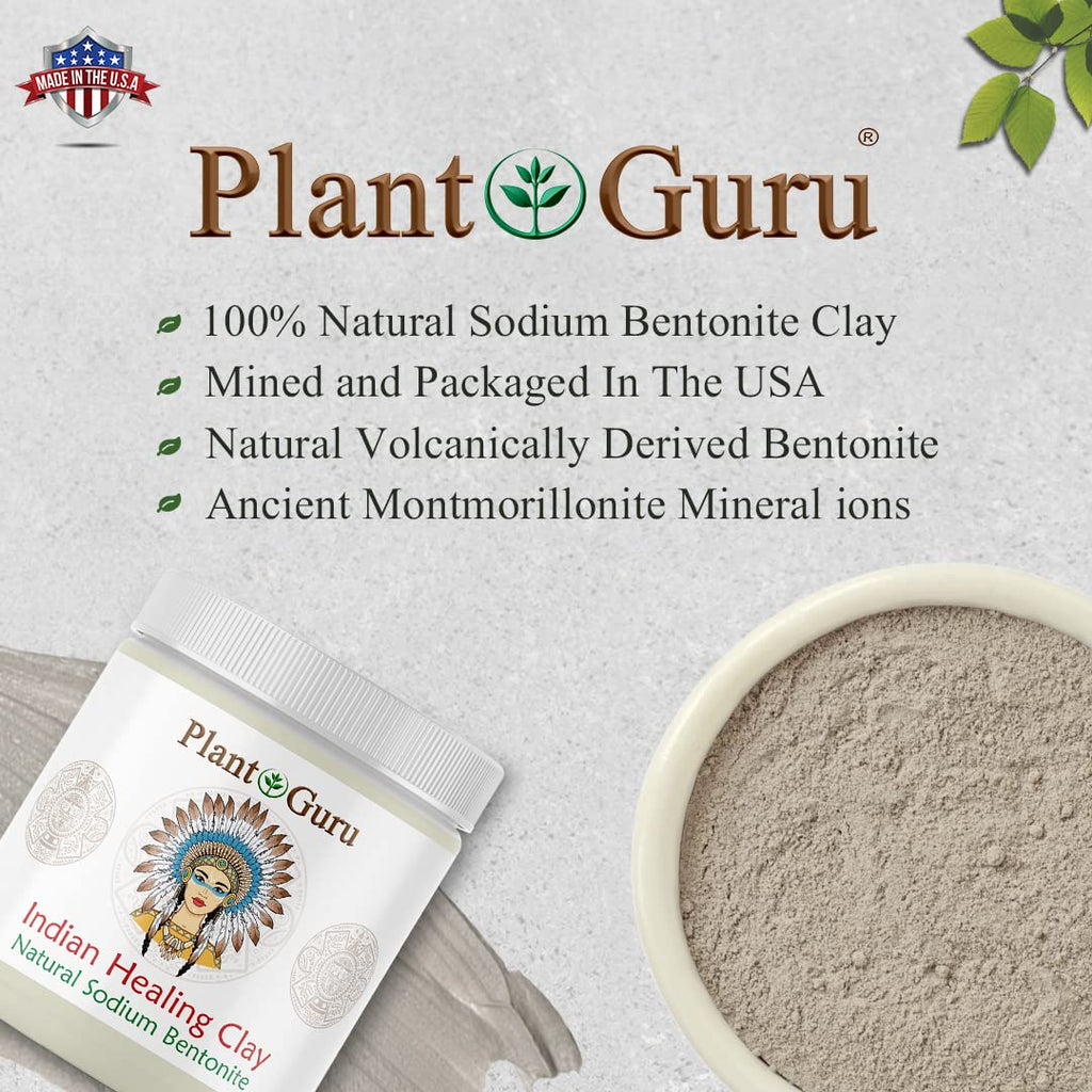 Plant Guru Sodium Bentonite Clay Powder – 3.5 lb Bulk | Indian Healing Clay for Deep Pore Cleansing & DIY Masks