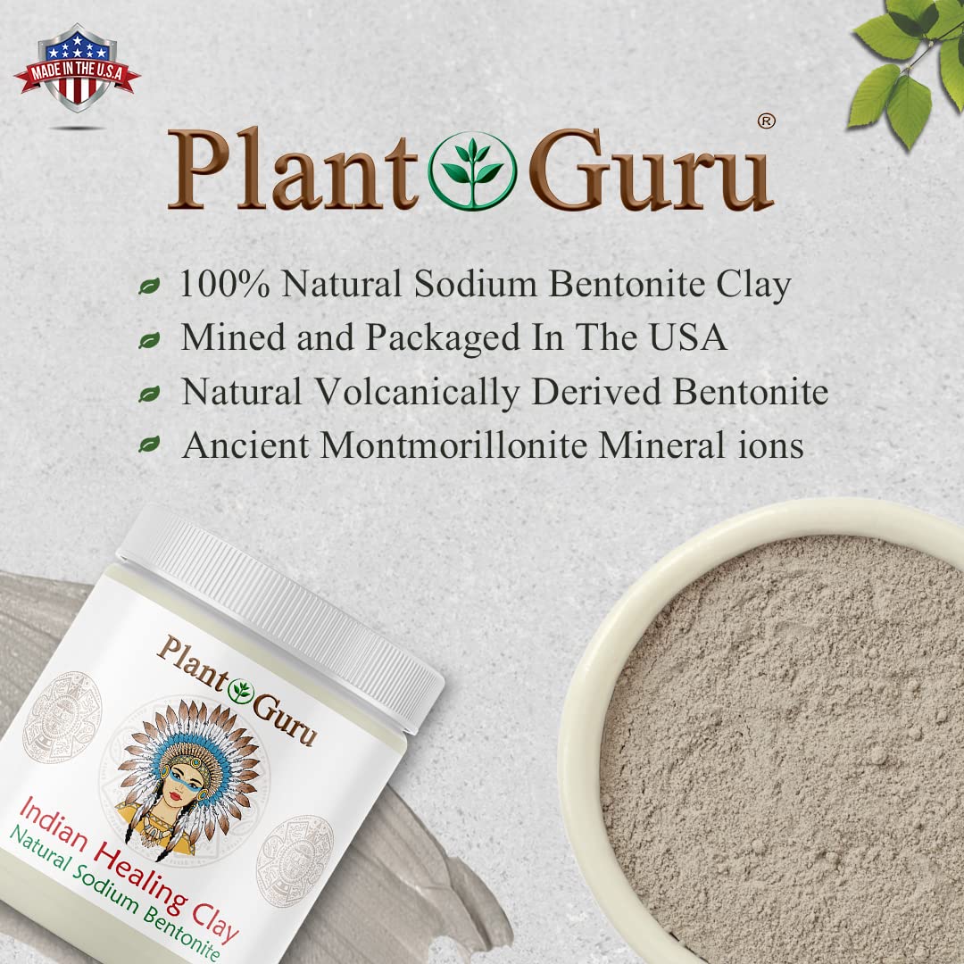 Plant Guru Sodium Bentonite Clay Powder – 3.5 lb Bulk | Indian Healing Clay for Deep Pore Cleansing & DIY Masks