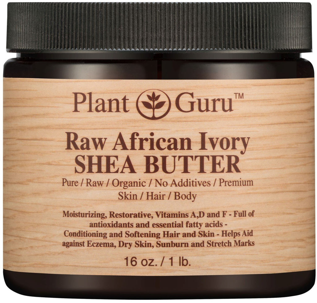 Plant Guru Raw African Shea Butter 16oz – 100% Pure Unrefined Ivory for Dry Skin, Hair & DIY