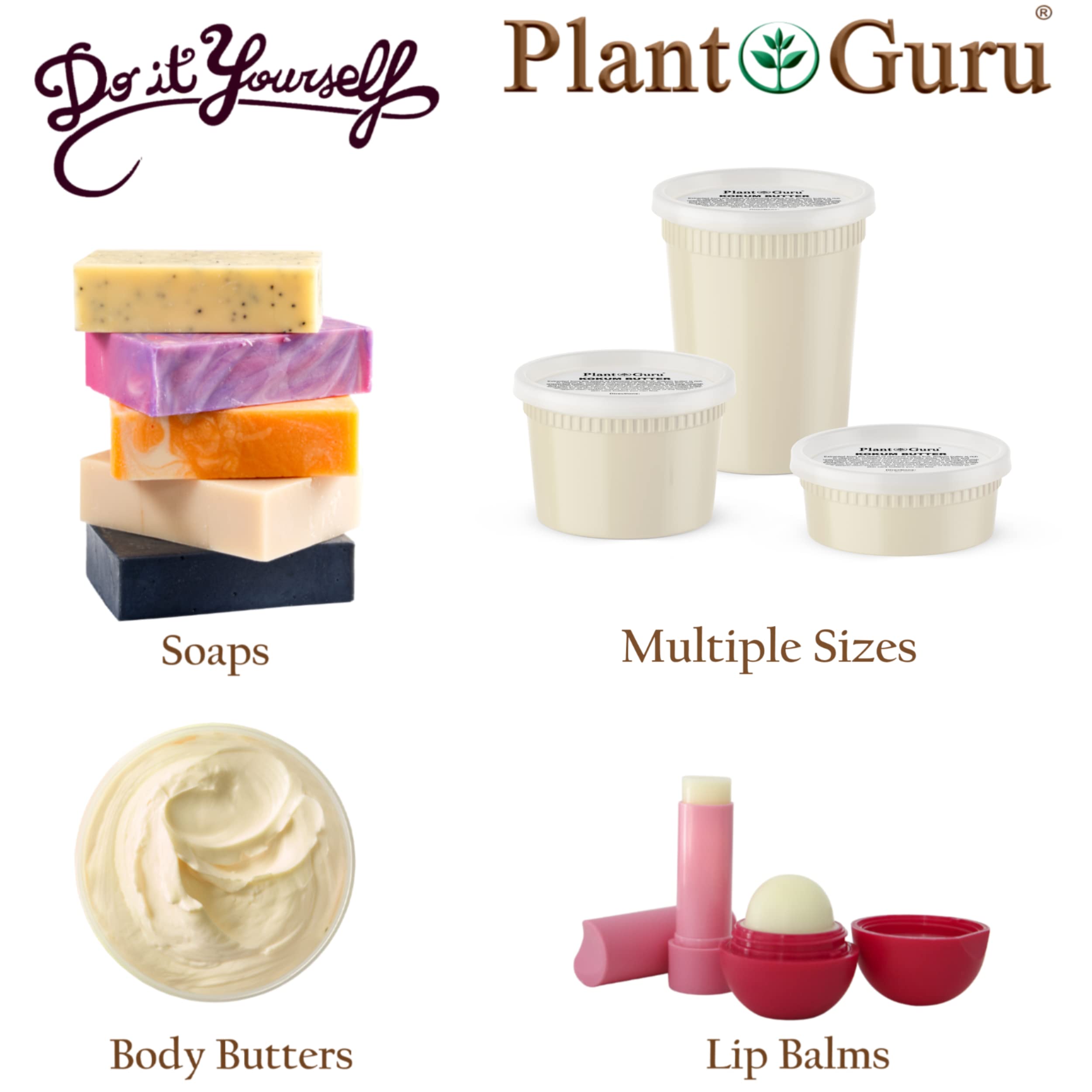 Plant Guru Raw Kokum Butter 16 oz – Pure Cold-Pressed Skin & Hair Moisturizer