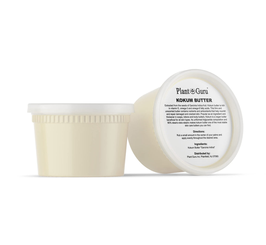 Plant Guru Raw Kokum Butter 16 oz – Pure Cold-Pressed Skin & Hair Moisturizer