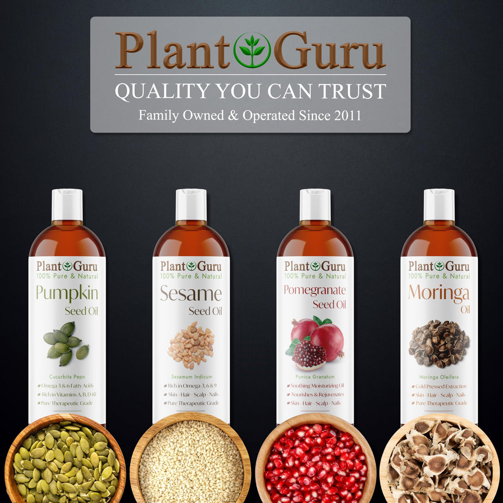 Plant Guru Sesame Seed Oil 16 fl oz – Cold-Pressed, 100% Pure Carrier for Skin, Hair & Cooking