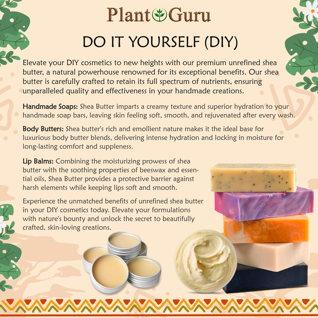 Plant Guru Raw African Shea Butter 32 oz – Pure, Unrefined, Ghana Imported