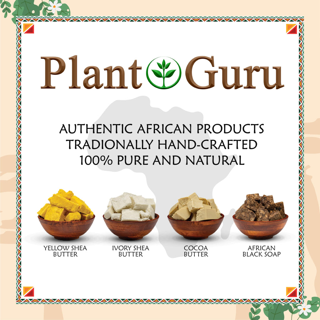 Plant Guru Raw African Shea Butter 32 oz Bulk — 100% Pure Unrefined Yellow Shea Butter for Skin, Hair & DIY Projects