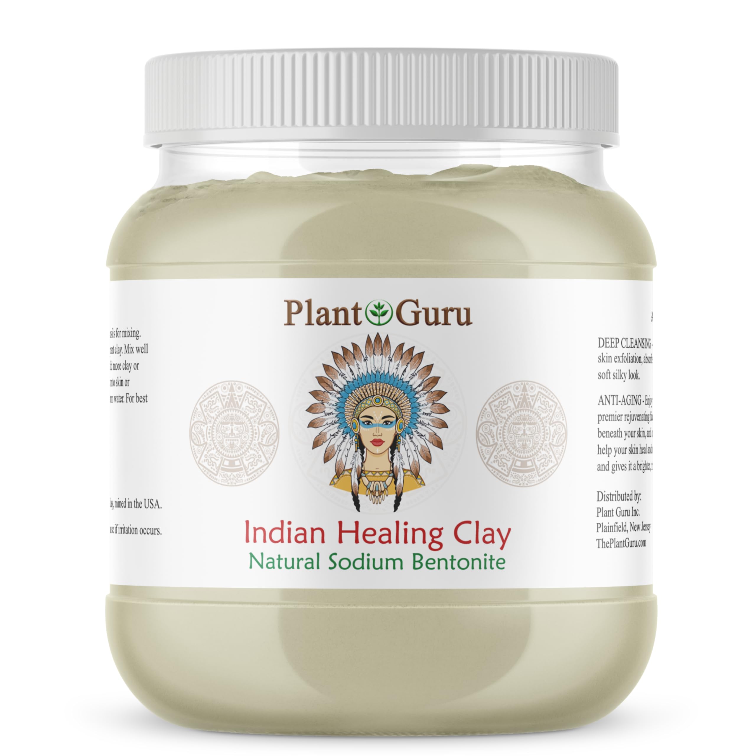 Plant Guru Sodium Bentonite Clay Powder – 3.5 lb Bulk | Indian Healing Clay for Deep Pore Cleansing & DIY Masks