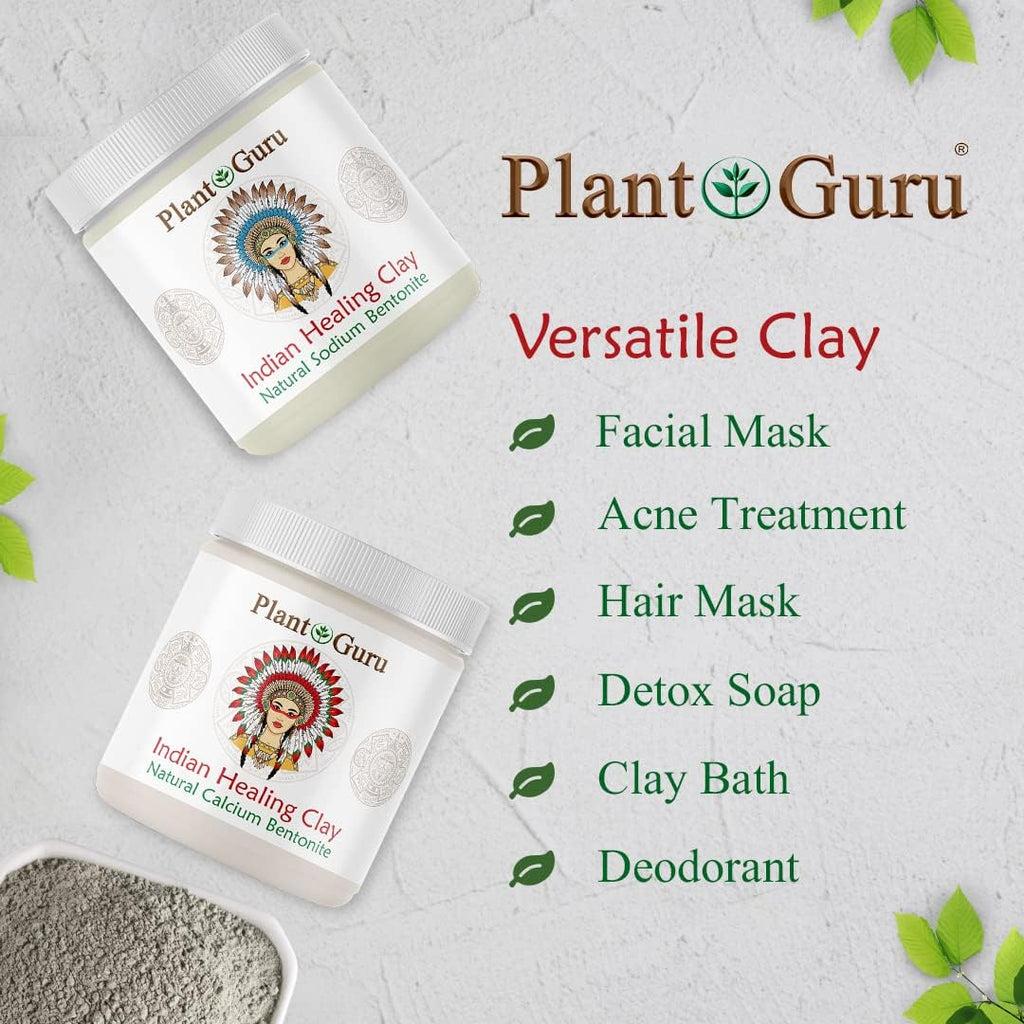 Plant Guru Sodium Bentonite Clay Powder 15 lbs – 100% Natural Indian Healing Clay for Deep Pore Cleansing