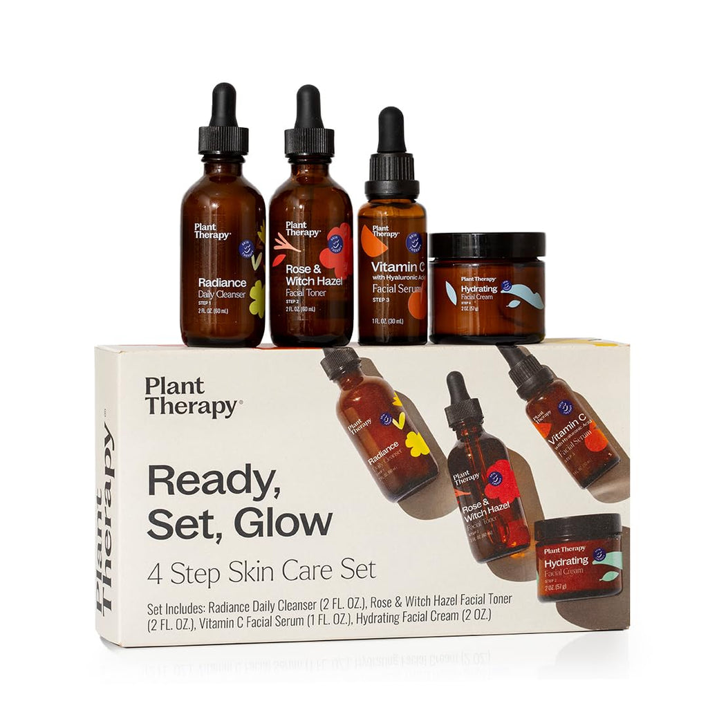 Plant Therapy Ready, Set, Glow: 4-Step Skin Care Set — Cleanser, Toner, Vitamin C Serum & Hydrating Cream