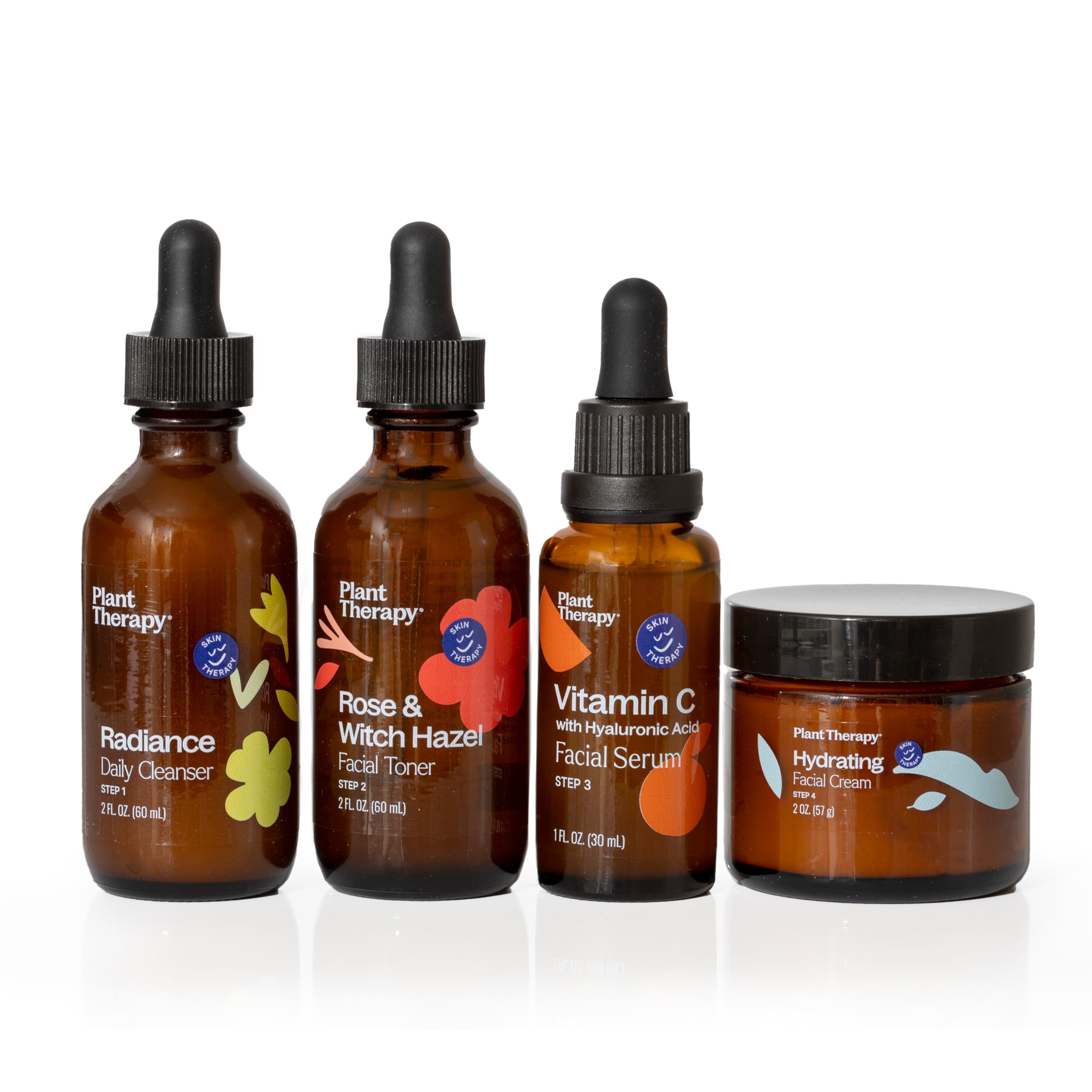 Plant Therapy Ready, Set, Glow: 4-Step Skin Care Set — Cleanser, Toner, Vitamin C Serum & Hydrating Cream