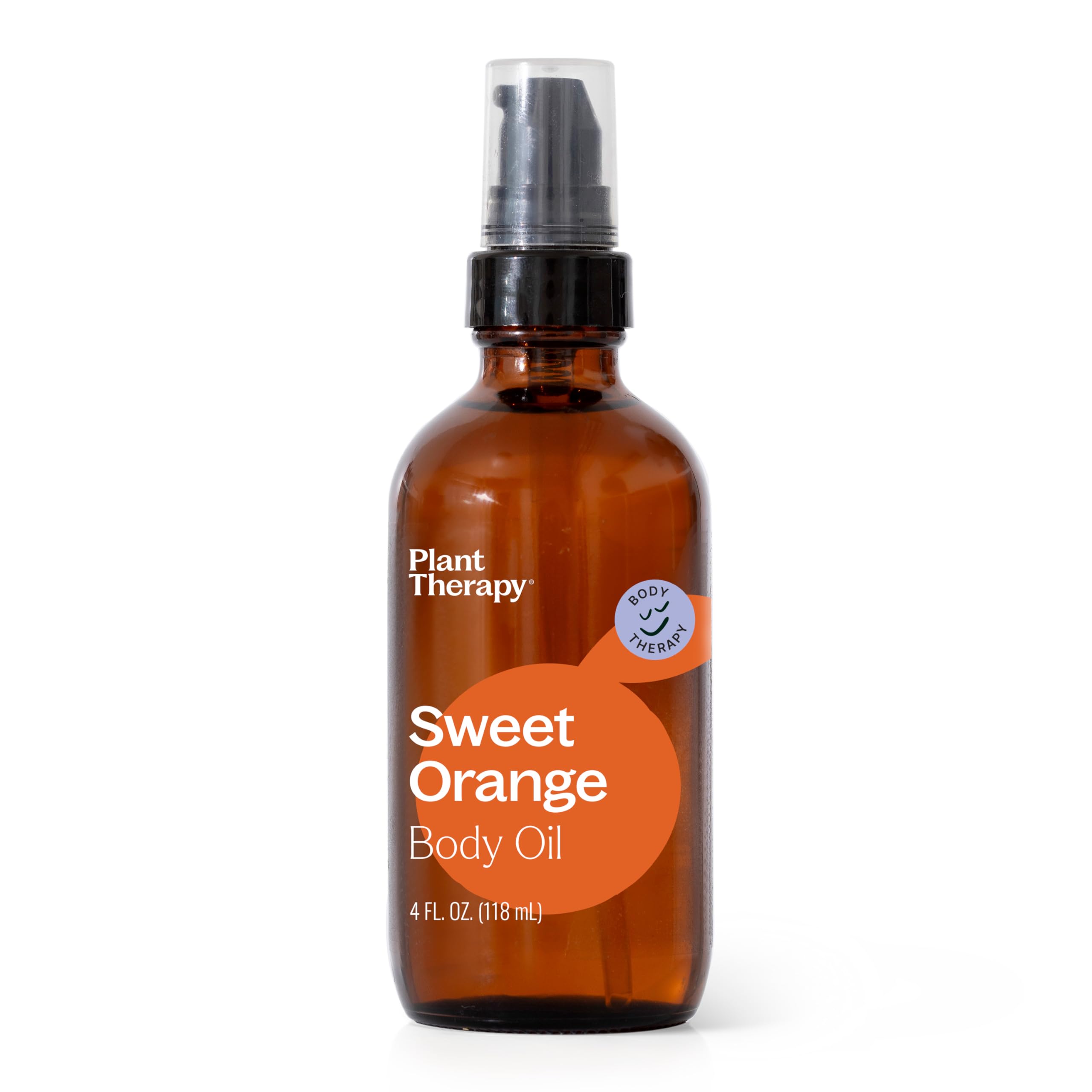Plant Therapy Sweet Orange Body Oil 4 oz — Uplifting Scent, All-Natural Hydration