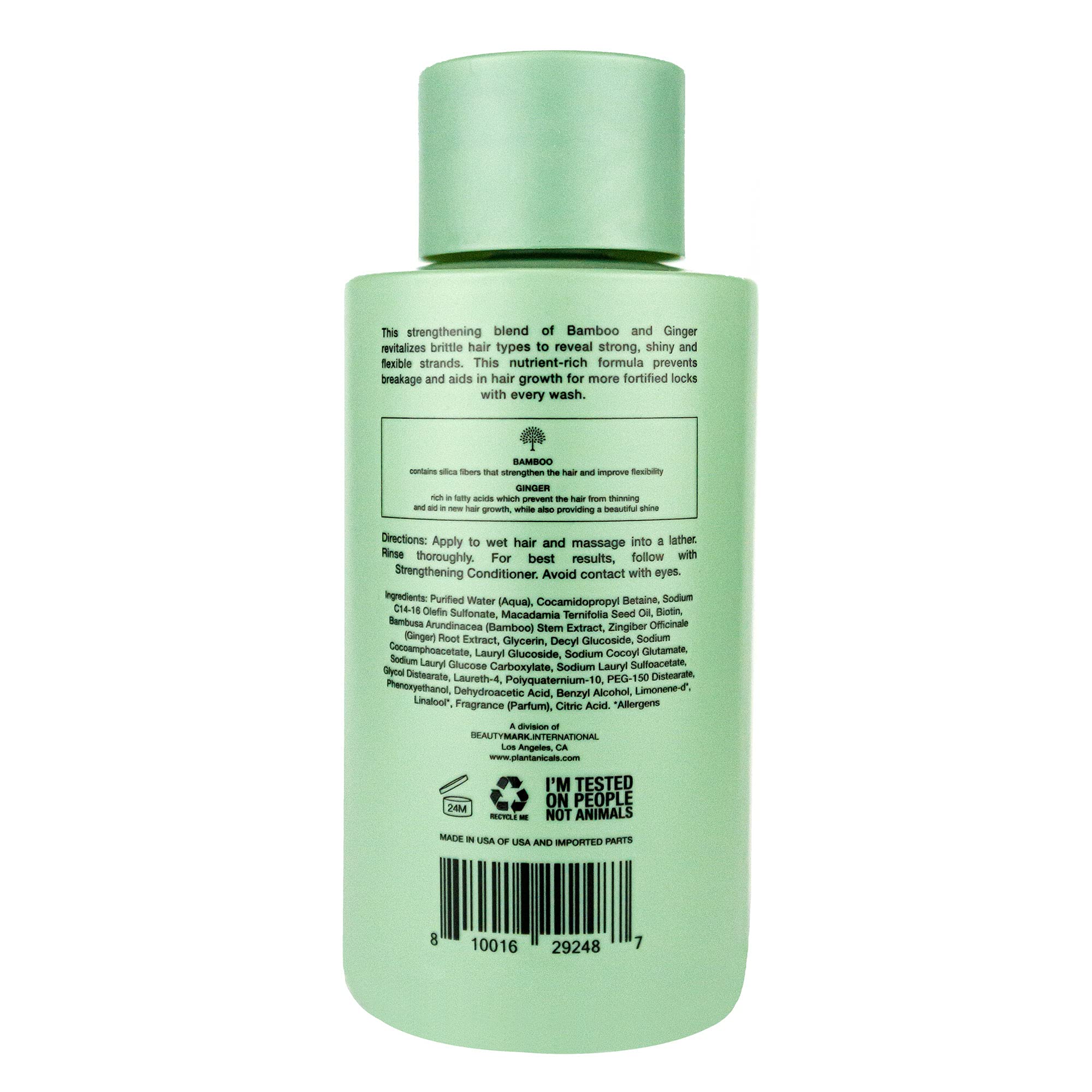 Plantanicals Hair Strengthening Shampoo with Bamboo & Ginger | Revitalizing - 15.2 fl oz