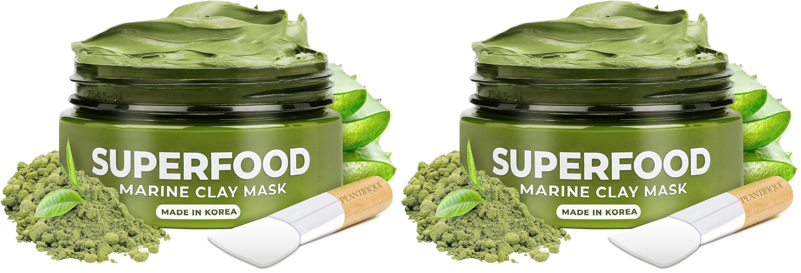 PLANTIFIQUE Korean Skincare Clay Mask – Hydrating Avocado & Superfoods, Vegan (Pack of 2)