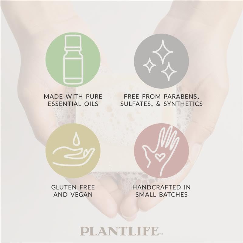 Plantlife Sandalwood 6-Pack Bar Soap – Moisturizing, Hand-Crafted, California-Made