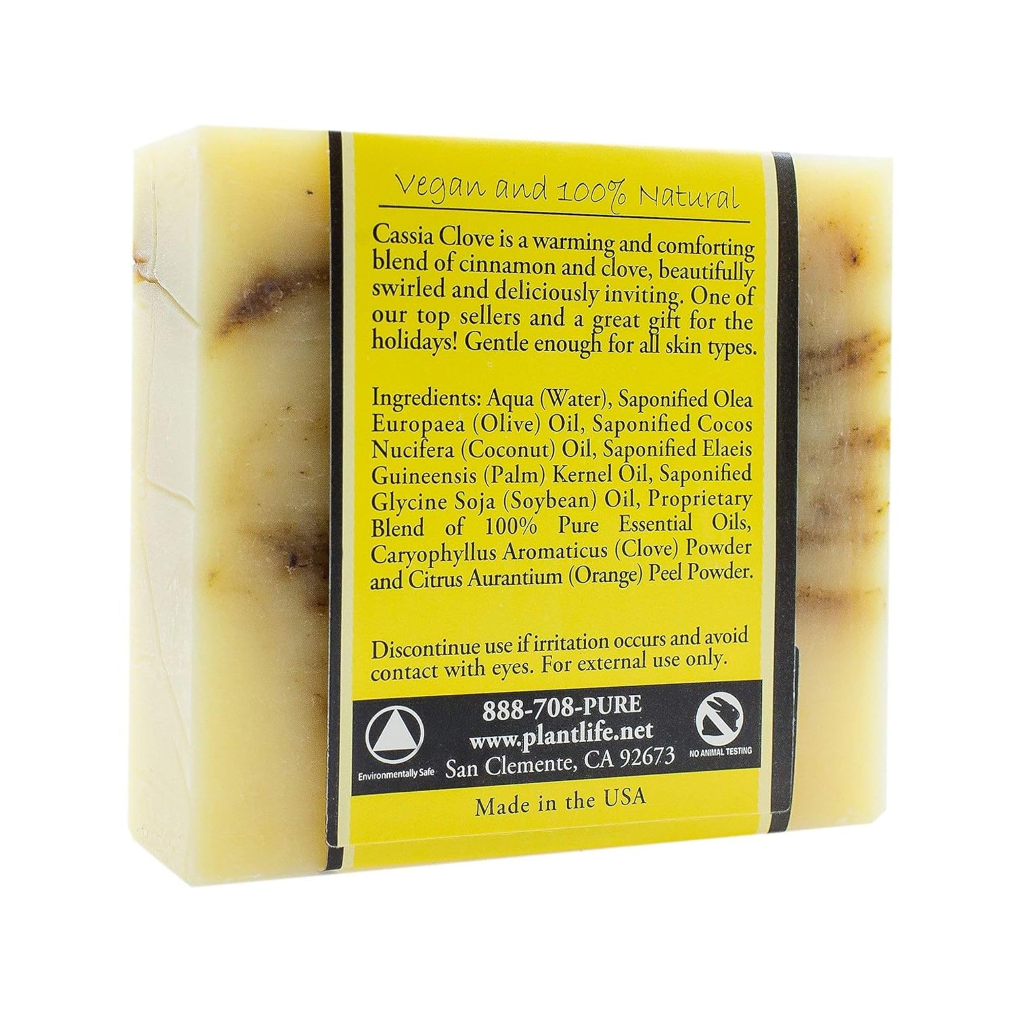 Plantlife Cassia Clove 3-Pack Bar Soap | Moisturizing, Hand-Crafted Castile in California