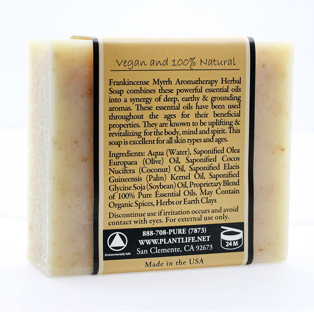 Plantlife Frankincense & Myrrh 3-Pack Bar Soap | Moisturizing, Plant-Based, California Made
