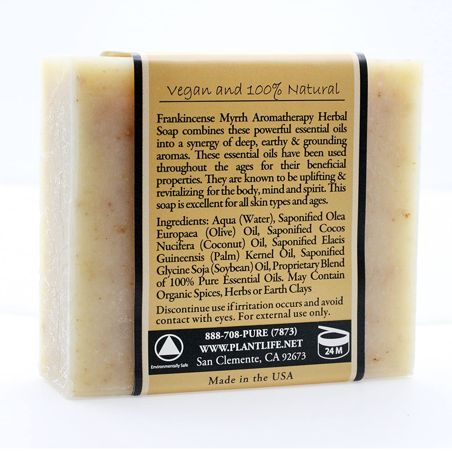Plantlife Frankincense & Myrrh 3-Pack Bar Soap | Moisturizing, Plant-Based, California Made